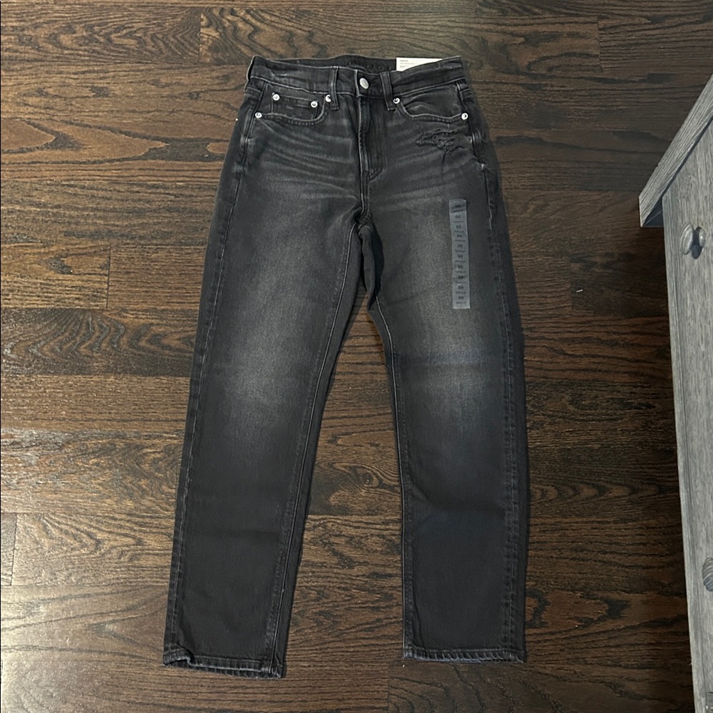 Women’s American Eagle Super High Rise Ankle Straight Black Jeans